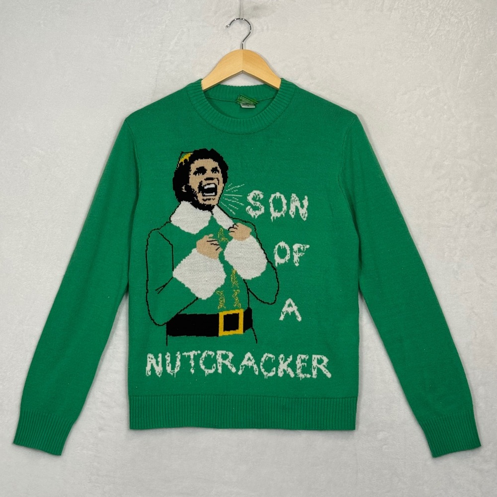 Elf Green Son Of A Nutcracker Christmas Sweater Small
